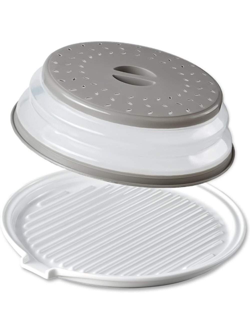Microwave Bacon Cooker - 13" Ceramic Tray with Splatter Cover for Perfect Crisp